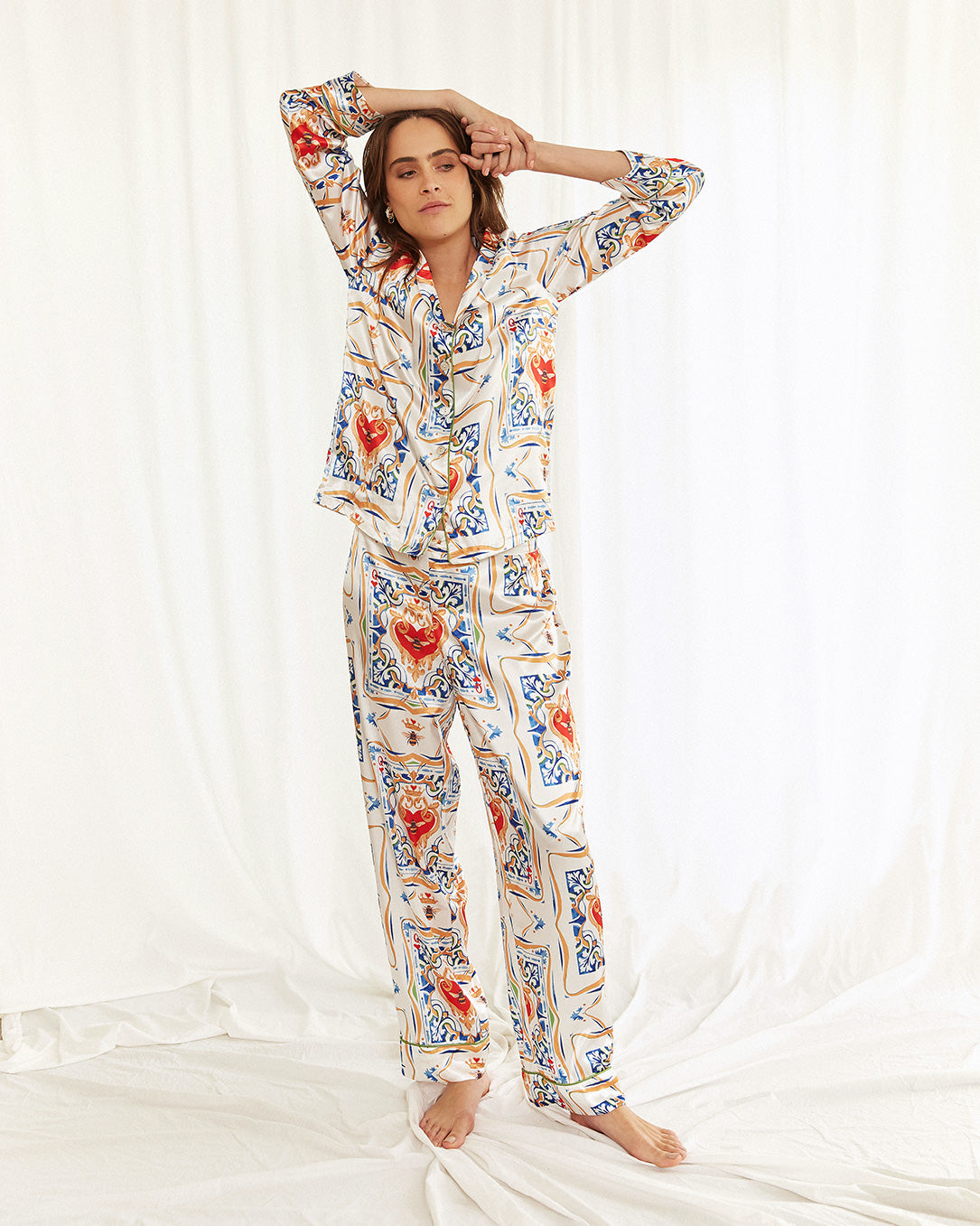 Designer satin pajamas hot sale